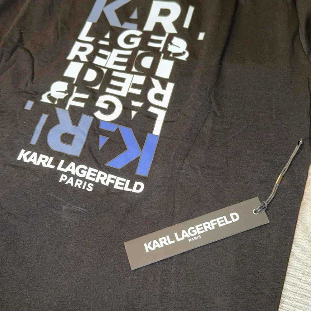 Karl Lagerfeld Paris Men’s / Black Graphic Logo T-SHIRT / NWT - Picture 8 of 11
